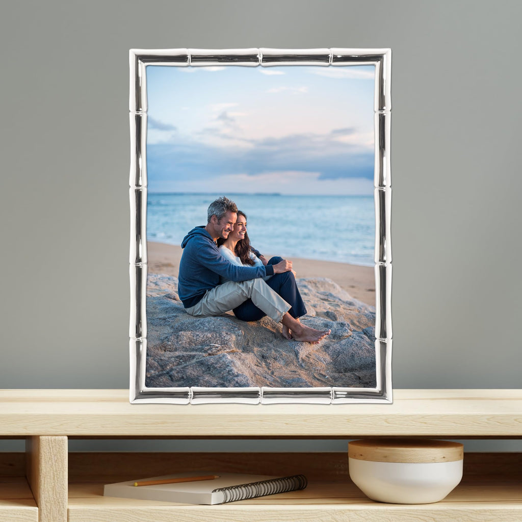 Silver Metal Bamboo 5x7 Picture Frame