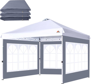 Church Window Sidewall for 12x12 Canopy Frame, 3 Pack Sunwalls Only,(Dark Gray)