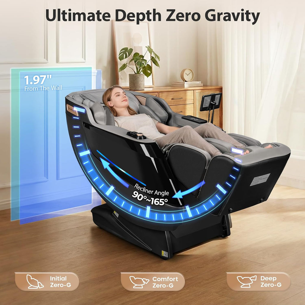 4D Massage Chairs Full Body-53.2" Ultra Long SL Track,32 Airbags | Zero Gravity,Full-Body Air Compression,Core