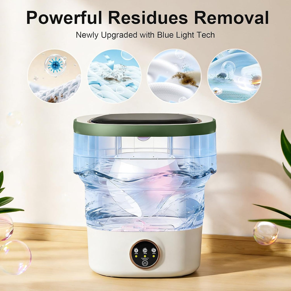 Portable Washing Machine - 20L Mini Foldable Washer with Spin Basket, 3 Cleaning Modes & Deep Cleaning for Small
