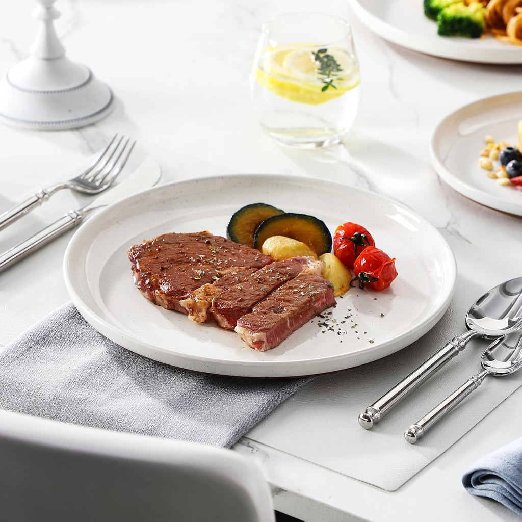 Plates and Bowls Sets, 12 Pieces Modern Stoneware Dinnerware Set for 4 Kitchen Dinner Set Ceramic Dishware Dishes Set