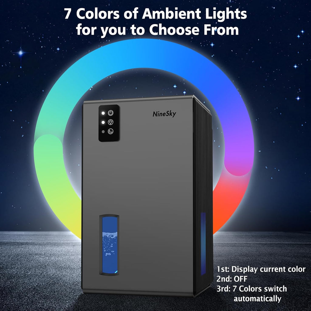Dehumidifier, 1000 sq.ft Dehumidifiers for Home with 95oz Large Water Tank,Quiet Dehumidifier with 7
