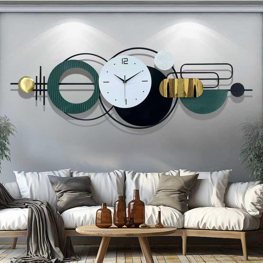 59"Oversized Wall Clock, Large Modern Metal Wall Art