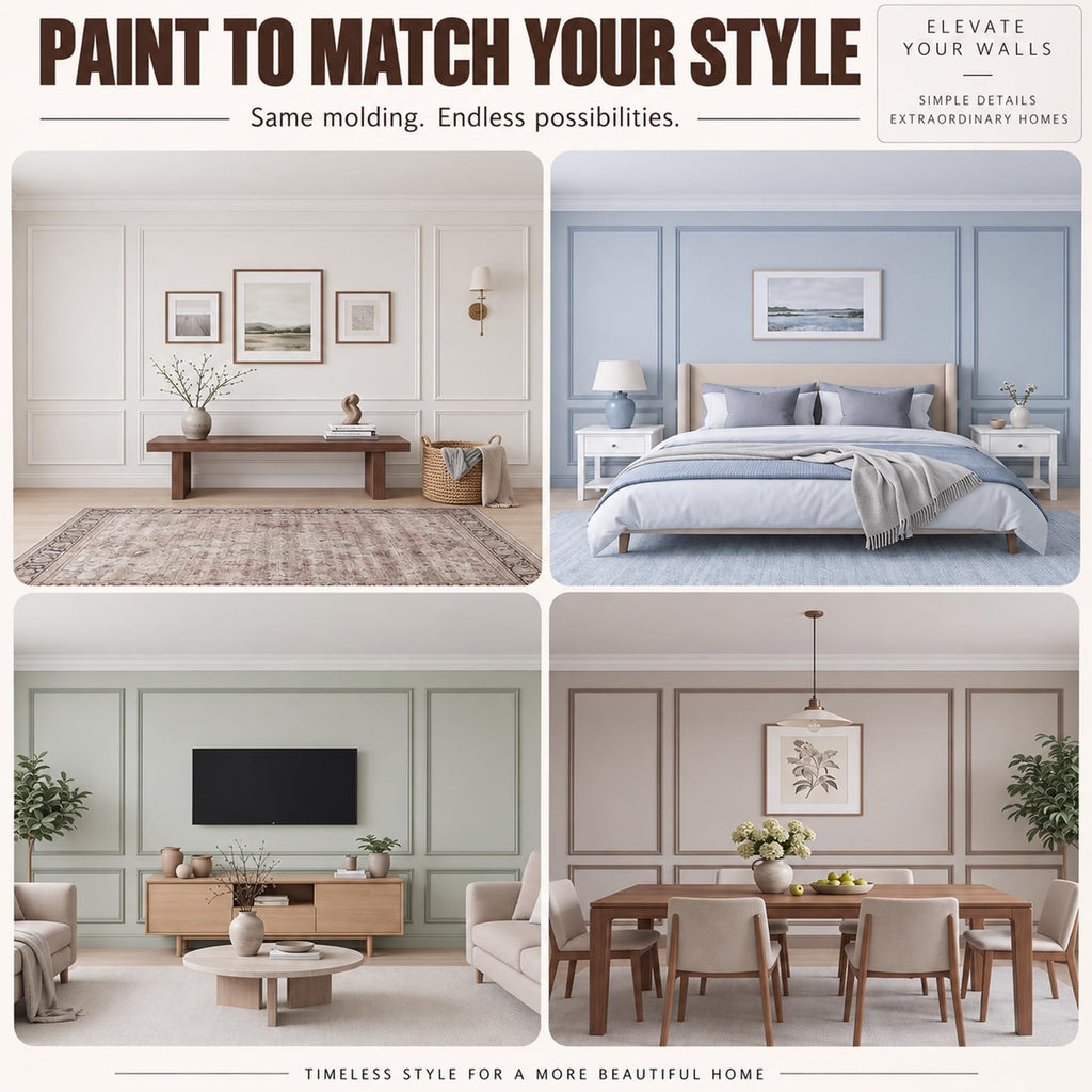 Peel and Stick Wall Molding Kit, 6-Frame 3D Premade
