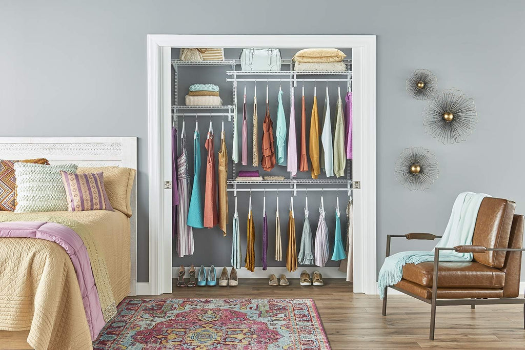ShelfTrack Wire Closet Organizer System, Adjustable from 4 to 6 Ft., With Shelves, Clothes Rods, Hardware, Durable