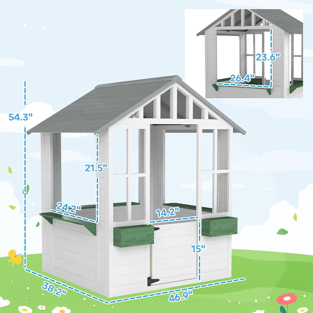 Wooden Playhouse,Outdoor Kids Cottage