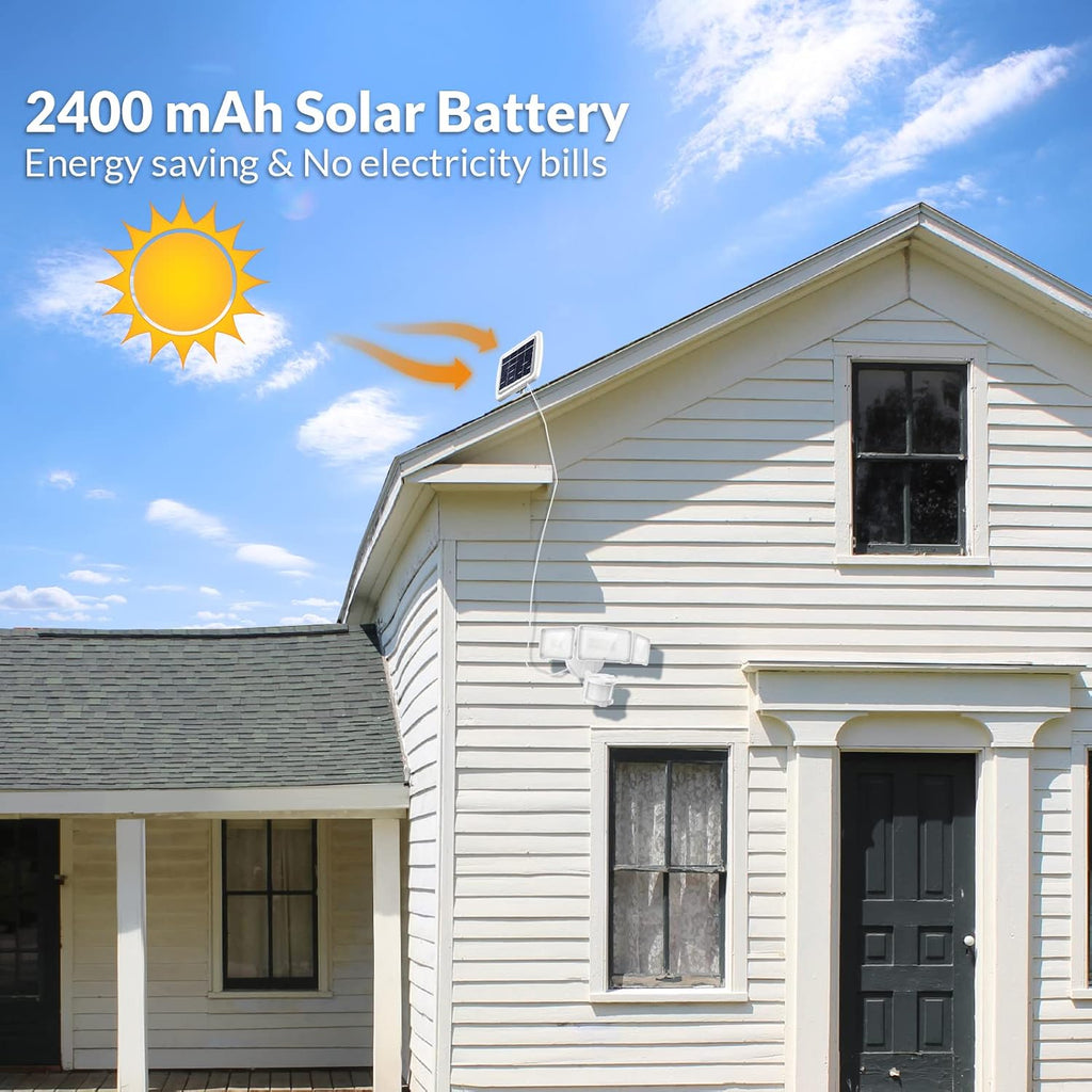 Solar LED Security Lights, PIR Motion Sensor Outdoor, 1600LM, Yard | 5500K Daylight, 72FT180° Motion Sensor Flood