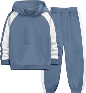 Boys Clothes 2 Piece Color-Block Striped Boys Outfits Hoodies Sweatshirt Pants Set Fall Winter Kids Clothes