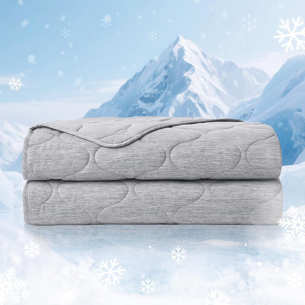 Cooling Dual-Sided Blanket for Hot Sleepers, Q-Max>0.46 Lightweight Soft Breathable Bed Blanket, Double Side Cooling