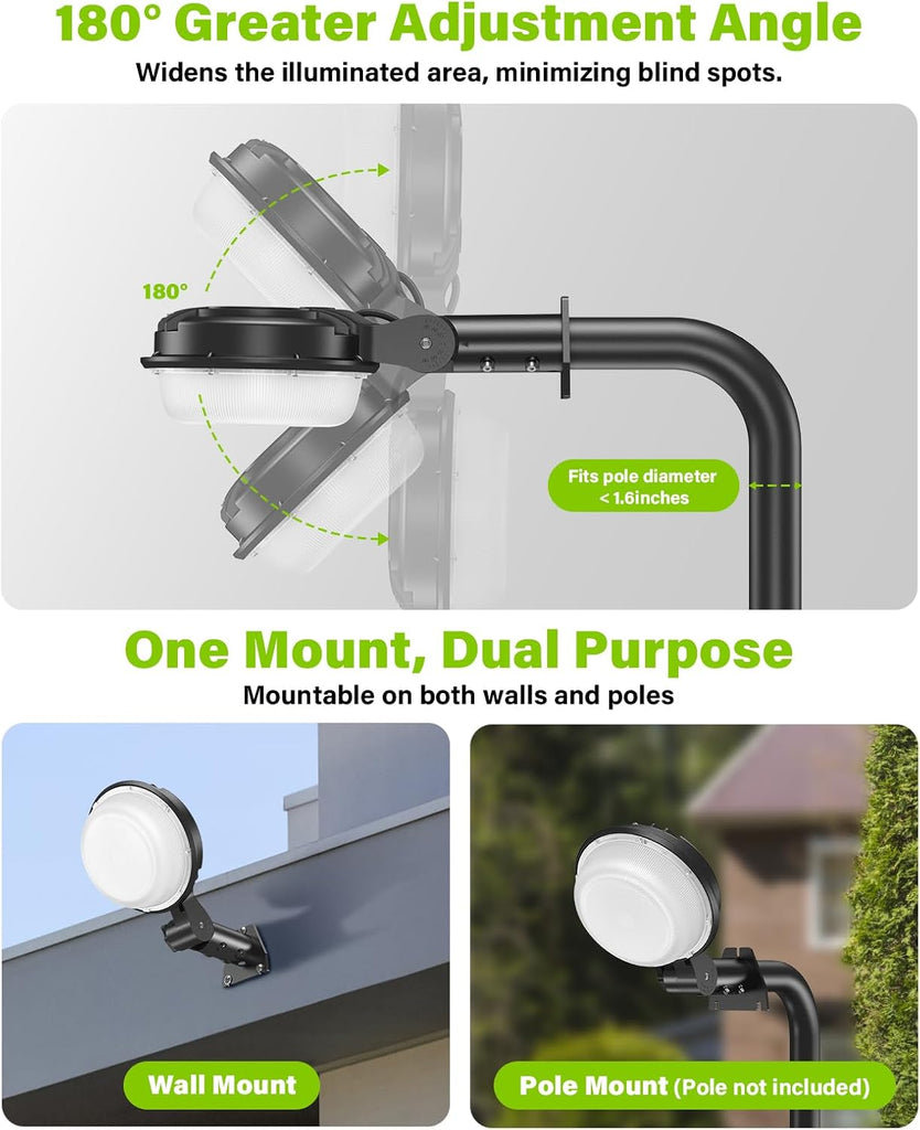 150W LED Barn Light Dusk to Dawn, 21000LM Outdoor Yard Light 5000K Aluminum | Outdoor Security Flood Lighting with