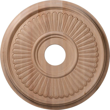 16"OD x 3 7/8"ID x 1 1/8"P Carved Berkshire Ceiling Medallion, Red Oak (Fits Canopies up to 5 1/4")
