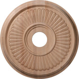 16"OD x 3 7/8"ID x 1 1/8"P Carved Berkshire Ceiling Medallion, Red Oak (Fits Canopies up to 5 1/4")