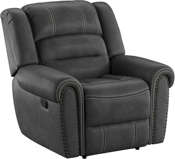 Mason Slate Gray Rocker Recliner with Contrast Stitching