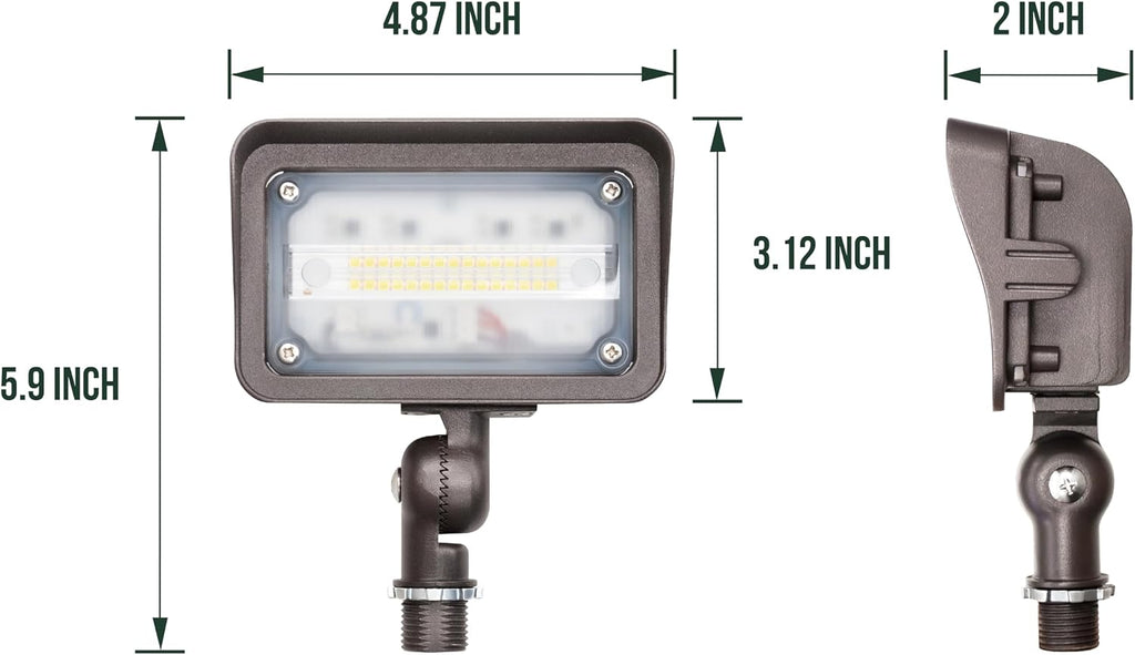 25W LED Flood Lights Outdoor, Dusk to Dawn Security Light, with Anti-Glare Guard, 120V 5000K 2750LM Waterproof