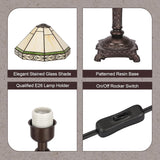 Table Lamp with Stained Glass Shade, Vintage Style Desk Lamp