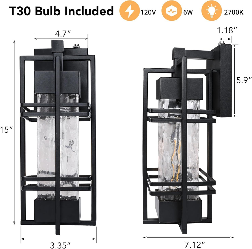 Dusk to Dawn Outdoor Front Porch Light Fixtures Wall Mount,2 Pack Sensor Exterior Lighting Fixtures for House