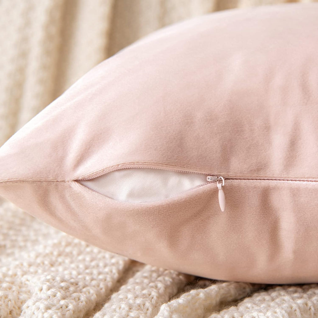 Pack of 2 Velvet Throw Pillow Covers Decorative Square Pillowcase Soft Solid Cushion Case