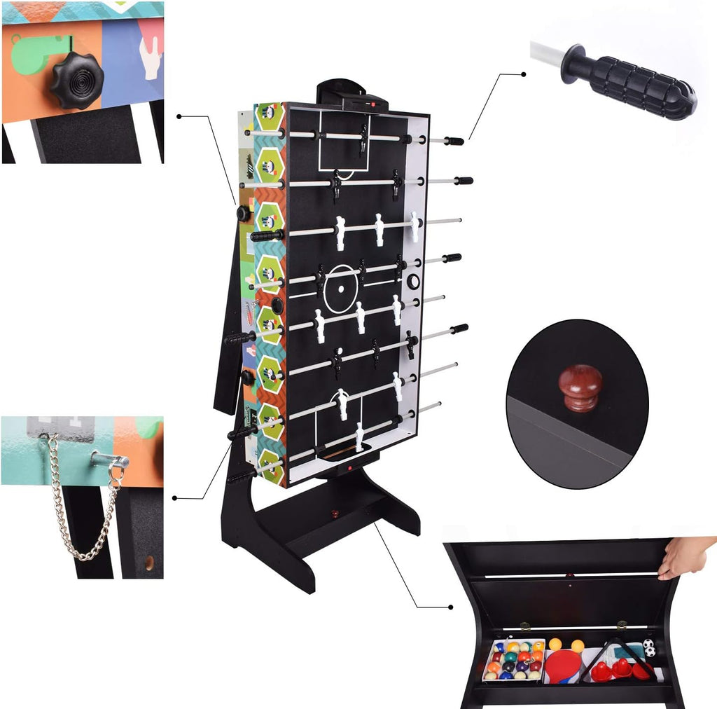 4FT 4 in 1 Folding Muliti Sports Game Table, Combo Table - Pool/Snooker Table, Air Hockey Table,Table Tennis