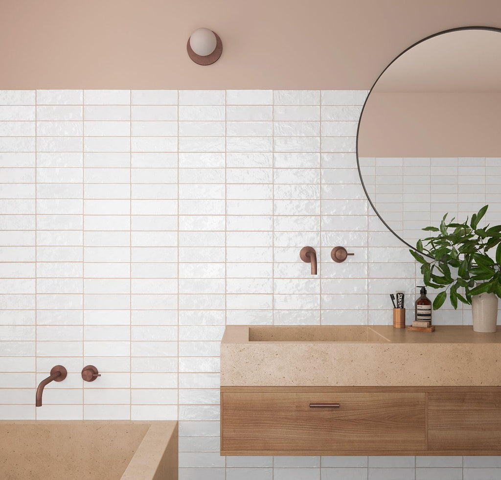 Rivian Zellige 2.5" x 8" Ceramic Wall Tile (5.38 Sq. Ft. / Case) (Blanc)