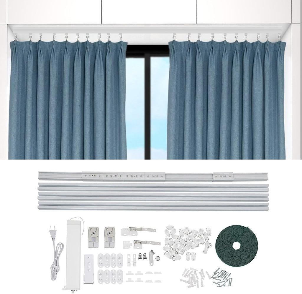 Motorised Curtain Rail, Automatic Curtain Track, Ceiling Curtain Track, Motorized Curtain Rods with Remote Control