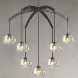 Modern Chandeliers, Large Arc Chandelies for Living Room, Black Round High Ceiling Chandelier for Dining Room, 7-Light Living Room Light Fixture 34" Pendant Light Chandelier for Staircase Bedroom A127-B0F7K8BPH4