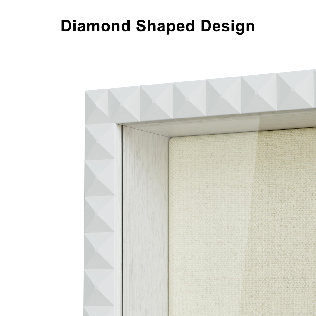 Shadow Box Frame 11x14 Deep Diamond Shape Display Cases Wood White