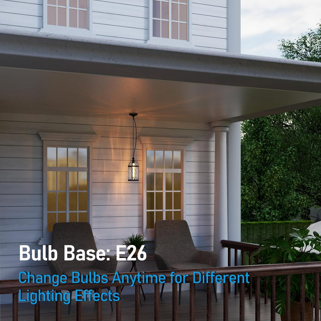 18 Inch Outdoor Pendant Light, Industrial Style Outdoor Hanging Lights, Vintage Exterior Hanging Lantern