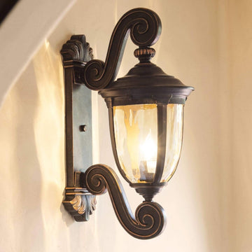Bellagio 24" Bronze Dual Scroll Arm European Outdoor Wall Light Fixture
