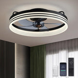 Ceiling Fans with Lights, Flush Mount Ceiling Fan with Lights and Remote, 6 Wind Speeds Smart Low Profile Ceiling Fan for Bedroom, Kids Room and Living Room 20" (Black) A101-B0BXNXG7JS