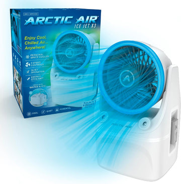 Ice Jet X3 Portable Air Cooler,Dual Mist Modes, Up to 8-Hour Cooling Time, 3