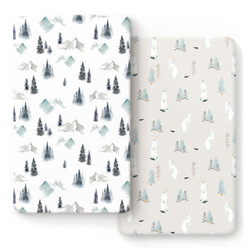 Stretch Ultra Soft Jersey Knit Fitted Crib Sheets Set 2 Pack, Fits All Standard Crib Mattress Pads Safe and Snug