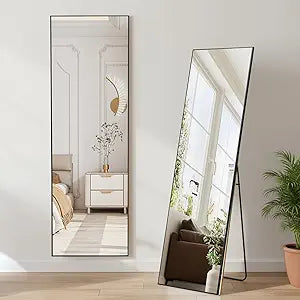 Mirror Full Length, 16"X59" Body Wall Mirrors with Shatter-Proof Glass, Upgraded Floor Standing Mirror, Hanging Or