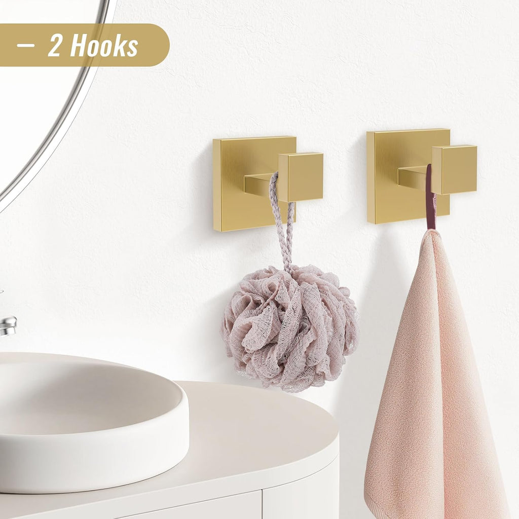 Brushed Gold Bathroom Hardware Accessorie Set 23.6 Inch Towel Bar Set 5-Pieces Towel Rack&Holder Set ,Upgraded Toilet
