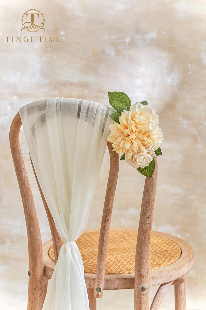 23pcs Artificial Wedding Flower Combo, Rose Dahlia Champagne