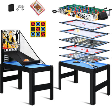 15-in-1 Multi Game Table, 48" Combo Game Table for Kids, Adults, Combination Game Table Set for Home, Game Room