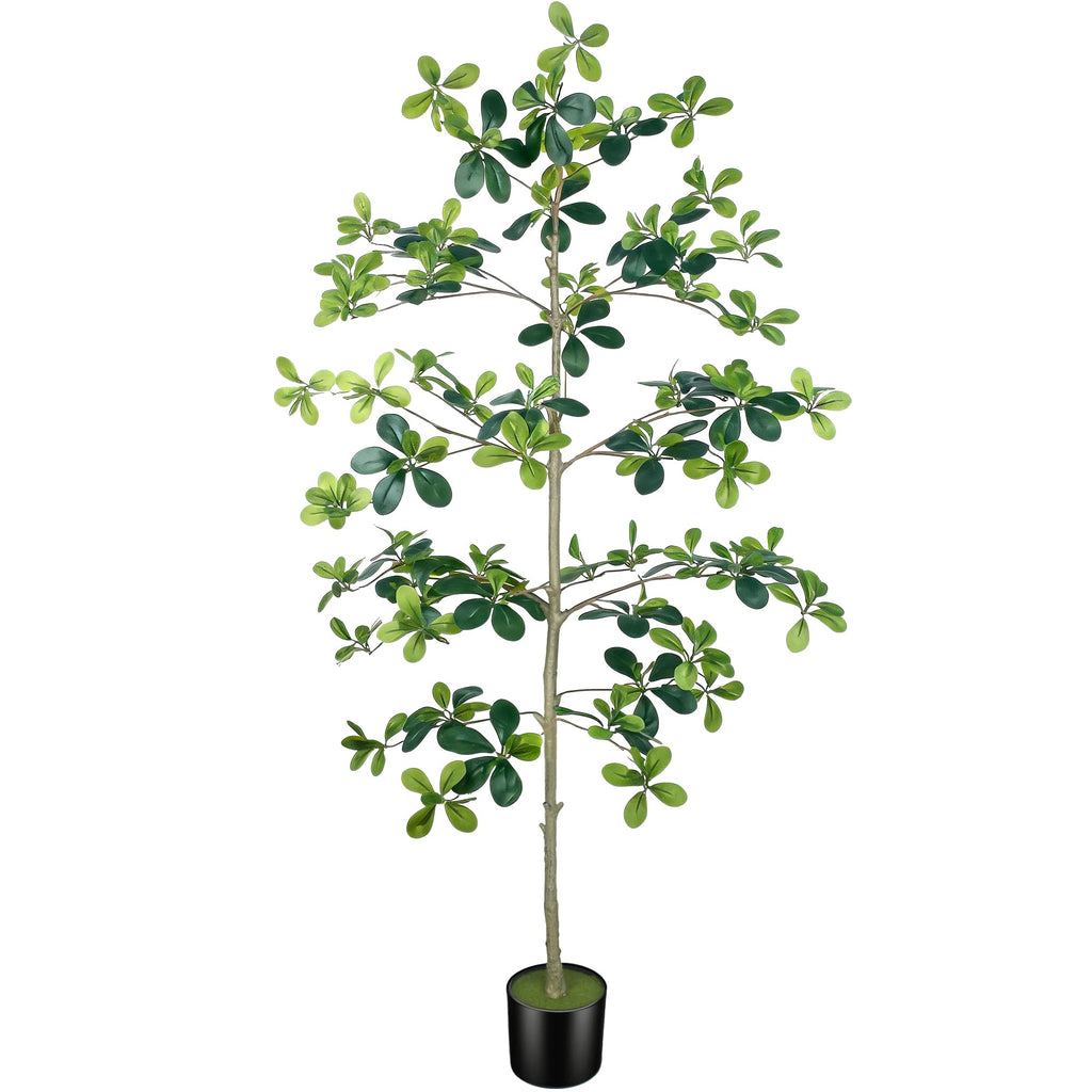 Faux Black Olive Tree 5ft, Artificial Shady Lady Tree with Natural Trunk & Realistic Leaves, Modern Decor