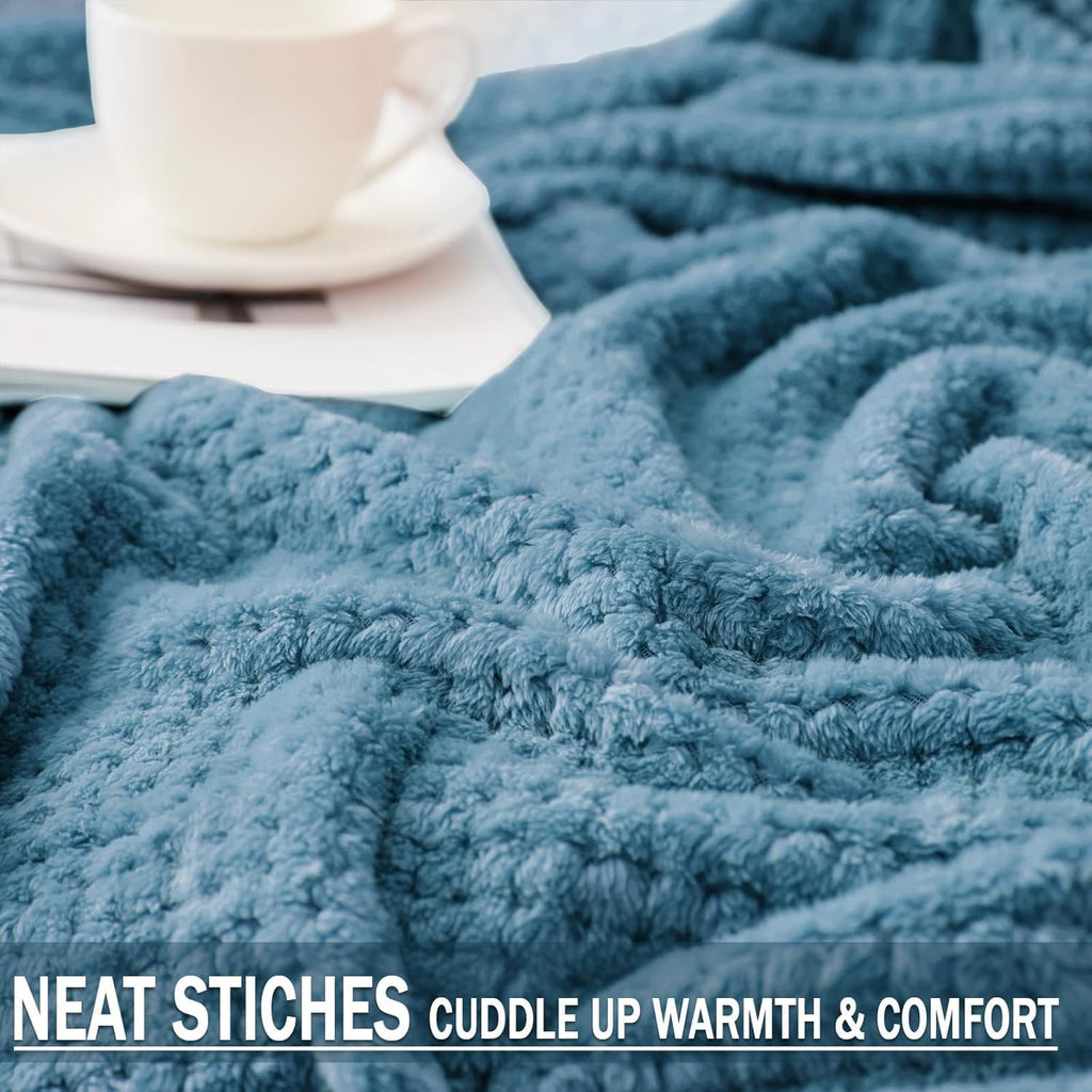 Fleece Throw Blanket Extra Large, Super Soft and Warm Blankets, Cozy, Fuzzy and Lightweight (Slate Blue, 50x70 Inches)