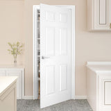 24"x80" Raised 6-Panel Textured White Primed Hollow Core Interior Molded Door Slab, NOT Pre-drilled and NOT Included