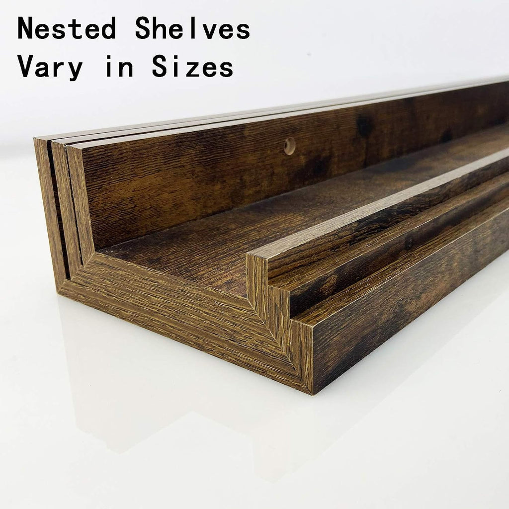 36 Inch Large Floating Shelves for Wall Set of 3, Rustic Picture Ledge Wall Shelf Kitchen Bathroom Living Room