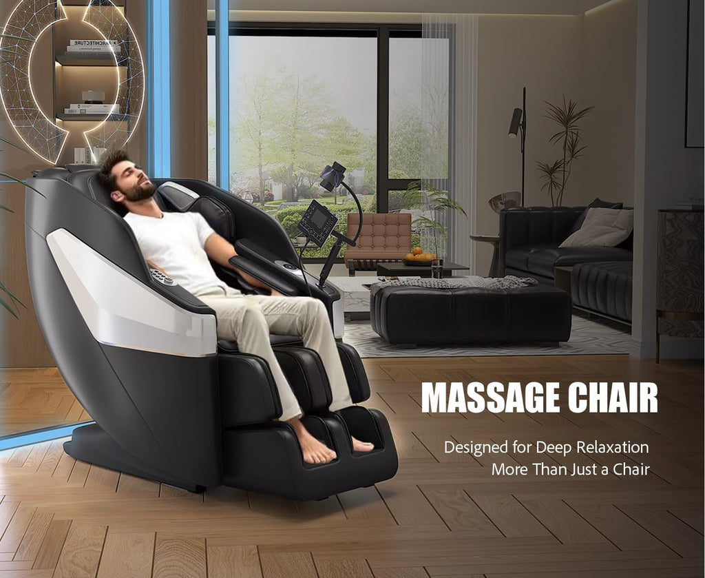 Massage Chair Full Body: Zero Gravity with SL Track, 3D Robot Hands, Heat, Airbag Massage, Foot Roller, Bluetooth