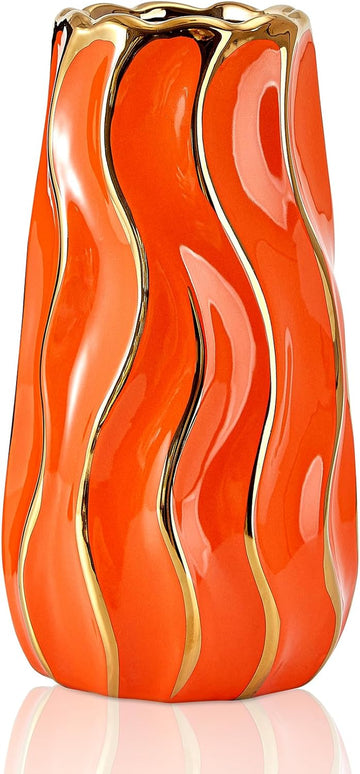 Ceramic Vase, Orange Vase