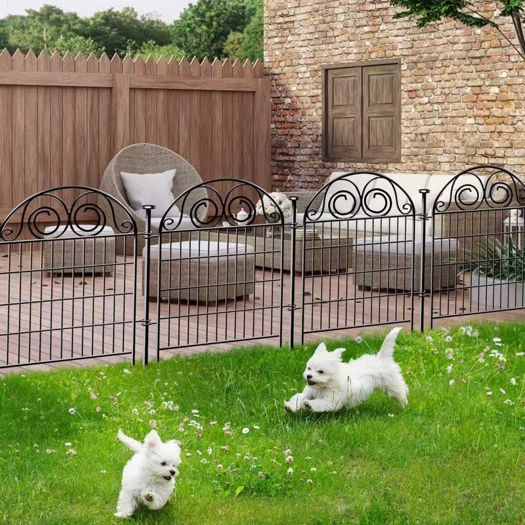 Tall Garden Animal Barrier Fence with Gate, 36 in(H)×30.6 Ft(L) 14 Panels Dog Digging Fence Barrier, Black Heavy Duty