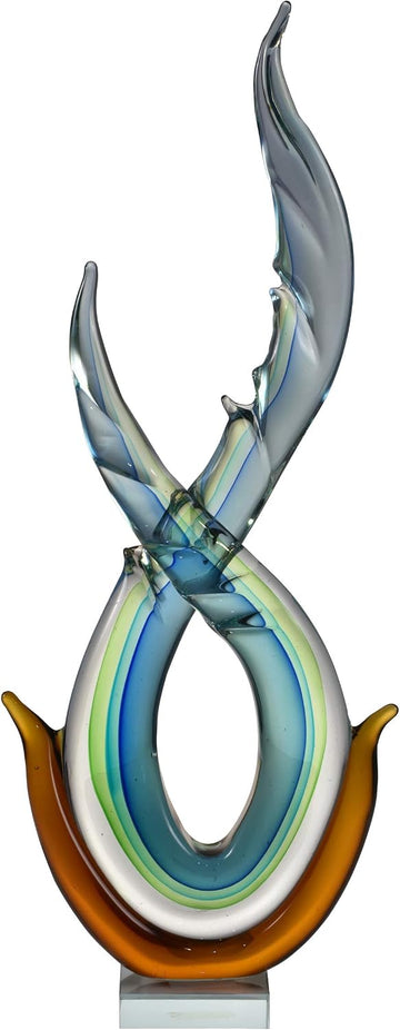 Aqua Handcrafted Art Glass Sculpture