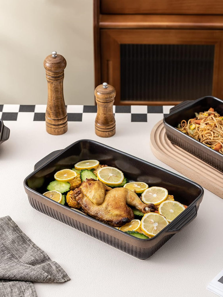 Ceramic Dishes, Rectangular Lasagna Pans, Casserole Dishes, Bakeware Set for Cooking, Kitchen, Cake Dinner, 9 x 13