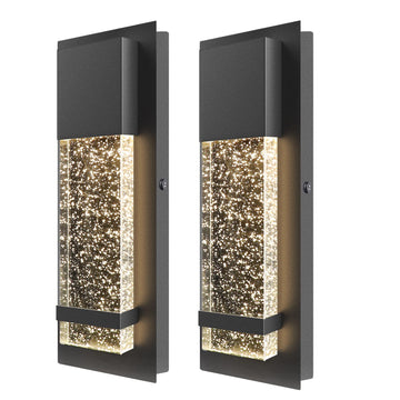 Modern Wall Sconce, LED Wall Light with Crystal Bubble Glass Modern Porch Light Outdoor Indoor Wall Fixture 12W Lumen