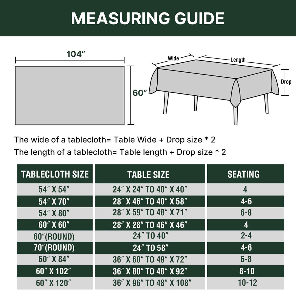 Linen Textured Table Cloths 60 x 104 Inch Premium Solid Tablecloth Spill-Proof Waterproof Table Cover for Dining