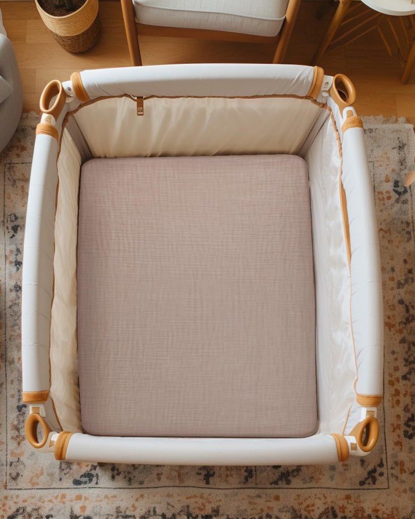 Mini Crib Sheets 2 Pack, Muslin Cotton Nursery Bedding, 24" x 38"