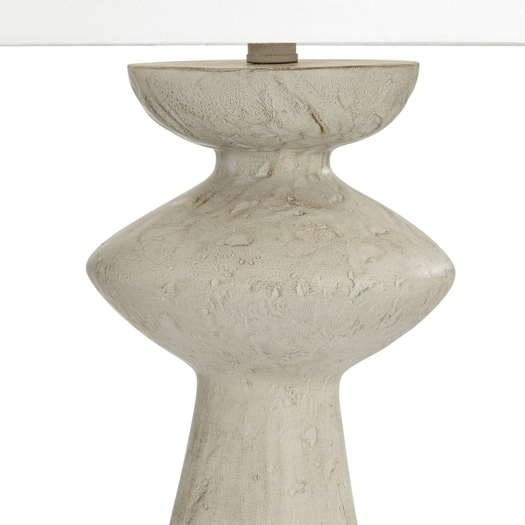 Euro Design Claire 30" Tall Sculptural Large Mid Century Modern Farmhouse Coastal End Table Lamp White Beige Living