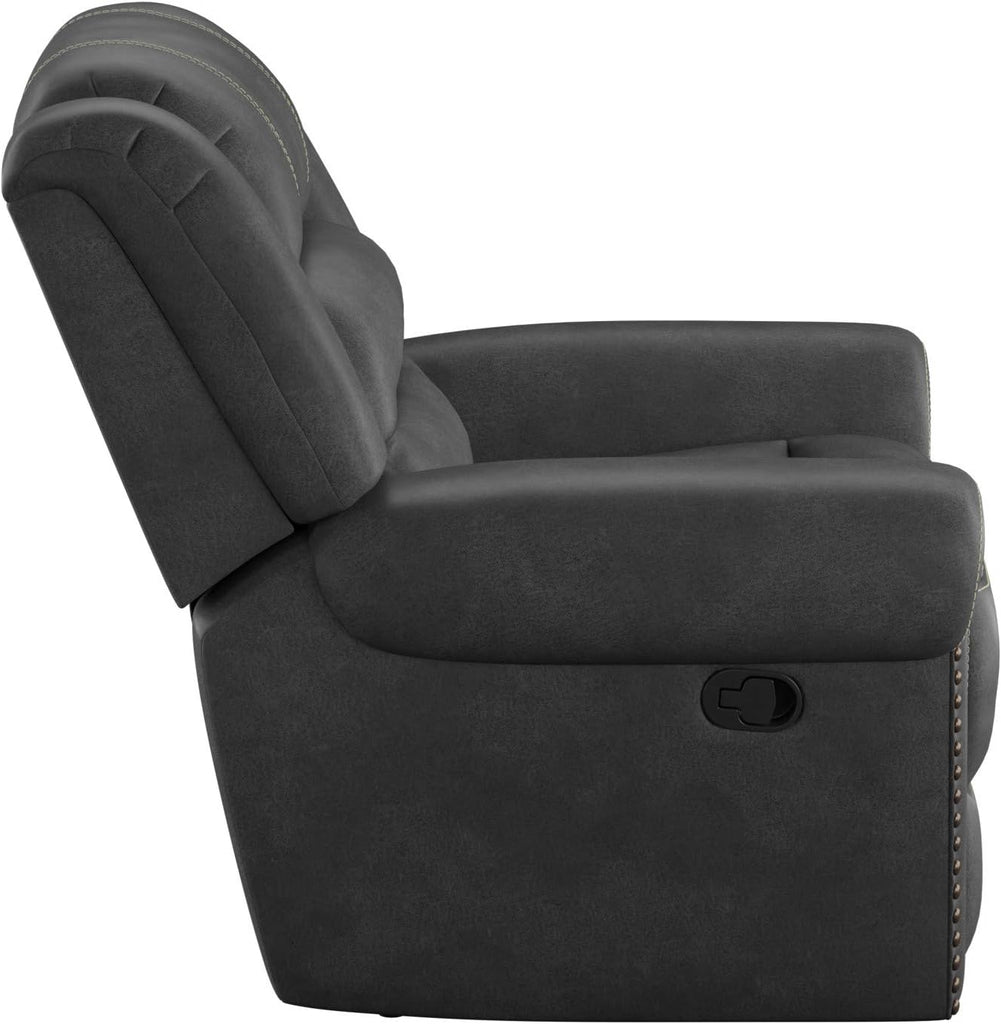 Mason Slate Gray Rocker Recliner with Contrast Stitching