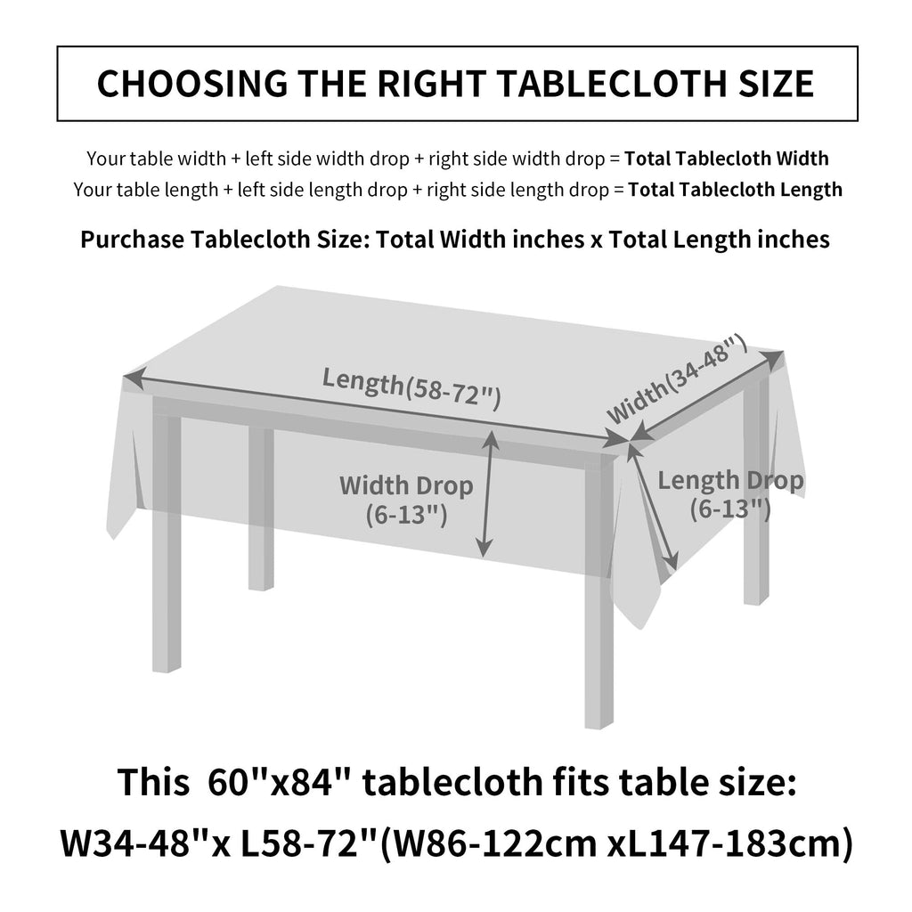 Natural Linen Rectangle Tablecloth, Slubby Textured Fall Lightweight Table Cloth 60 x 84 Inch, Water Resistant Stain